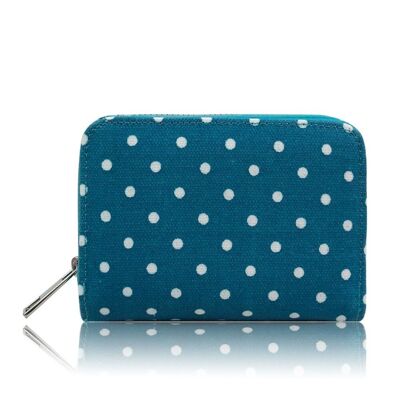 Petit Porte Monnaie Courte Pois Turquoise