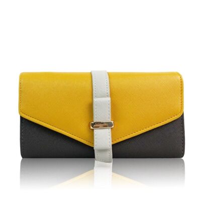 Monedero Stefanie Color Block Gris