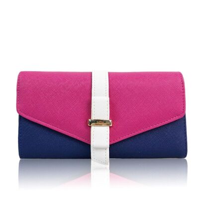 Monedero Stefanie Color Block Azul