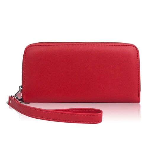 Waleis Classic Zip-Around Purse - Red