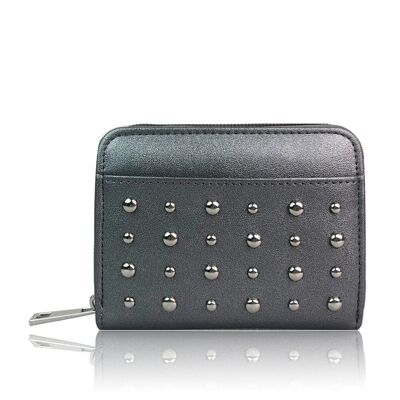 Crina Small Square Studded Purse - Pewter