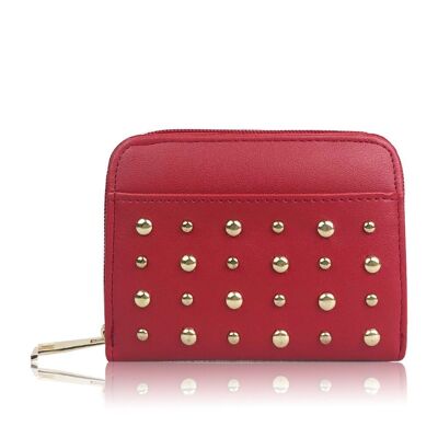 Crina Small Square Studded Purse - Red