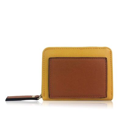 Sorina Square Zip-Around Purse - Tan