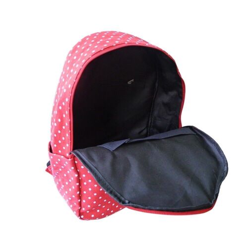 Mini Polka Dot Single Pocket Backpack Red