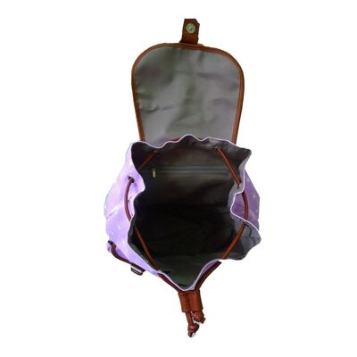 Mochila de un solo bolsillo con mariposas metálicas lila
