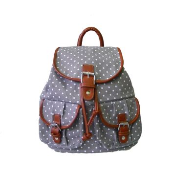 Sac à Dos Mini Pois Double Poche Gris 6