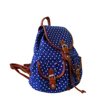 Sac à Dos Mini Pois Double Poche Bleu Marine 5