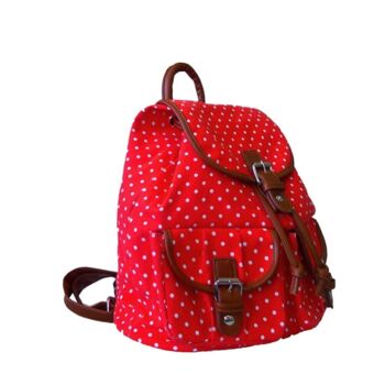 Sac à Dos Mini Pois Double Poche Rouge 6