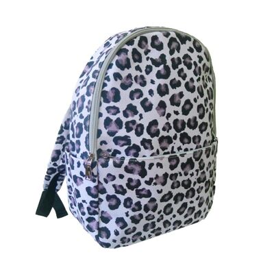 Leopard Single Pocket Backpack Black