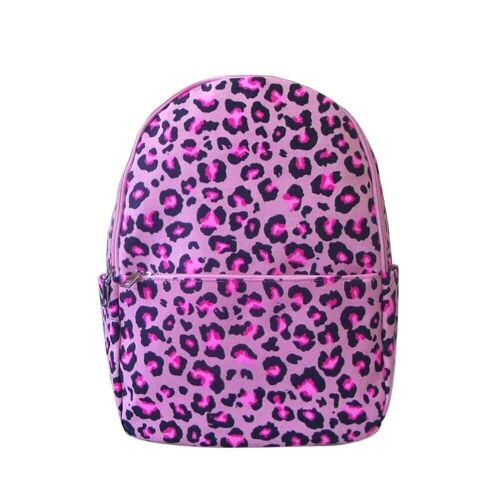 Leopard Single Pocket Backpack Pink