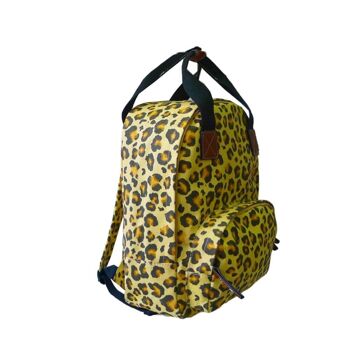 Sac à dos à poche unique imprimé léopard - Marron 7