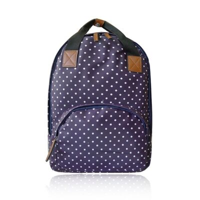 Leopard Print Laptop Backpack Navy Blue