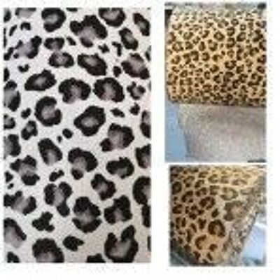 100% Craft Sewing Cotton Leopard Print Patchwork Material Metre Half Meter Leopard Design Fabric UK Leopard Grey