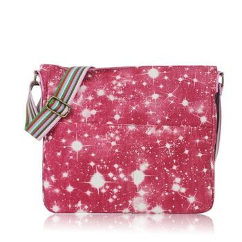 Sac Bandoulière Toile Imprimé Galaxy Bordeaux 1