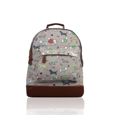 Dog Variety Print Rucksack Grey