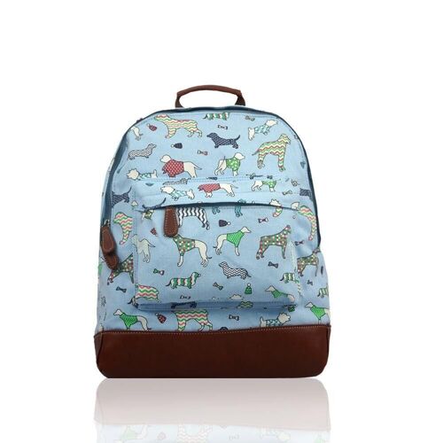 Dog Variety Print Rucksack Blue