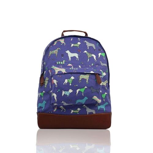 Dog Variety Print Rucksack Purple