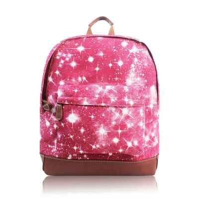 Dog Variety Print Rucksack Burgundy