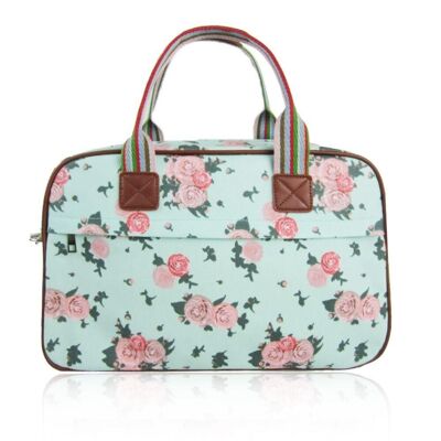 Borsa Weekend Blossom Flower Turchese