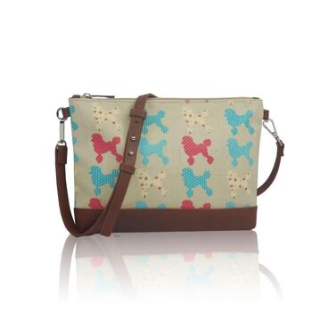 Mini Sac Bandoulière Toile Caniche Beige 3