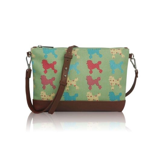 Poodle Canvas Mini Cross Body Green