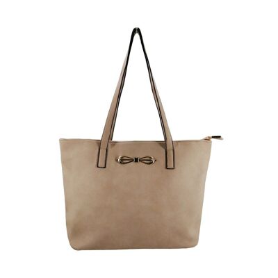 Borsa shopper con fiocco in metallo