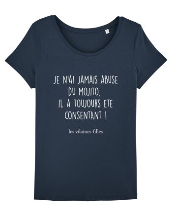 Tee-shirt col rond Abus de Mojito bio, coton bio bleu marine