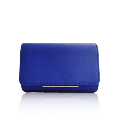 Metal Bar Mini Clutch Bag Cobalt