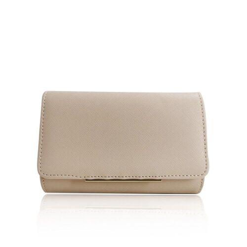 Metal Bar Mini Clutch Bag Ivory