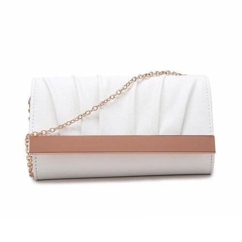 Pleated Clutch Bag - White White