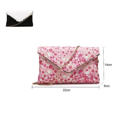 Pochette Enveloppe Bords Métalliques Rose