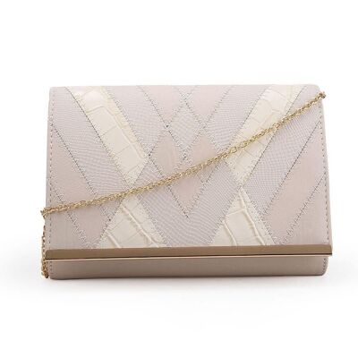 Sac de soirée Patch Diagonal Beige