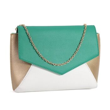 Sac à bandoulière style enveloppe Wynona Color Block - Vert 5