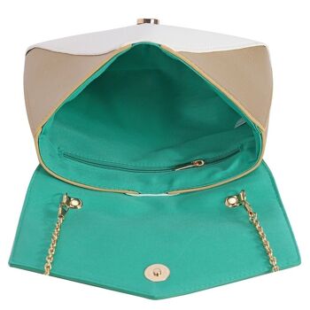 Sac à bandoulière style enveloppe Wynona Color Block - Vert 6