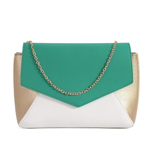 Wynona Colour Block Envelope Style Crossbody Bag - Green