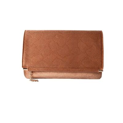 Bolso clutch de terciopelo con diseño de lagarto de Manon Dorado1