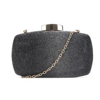 Pochette Hardshell à Paillettes Dégradées - Noir / Argent Noir 1