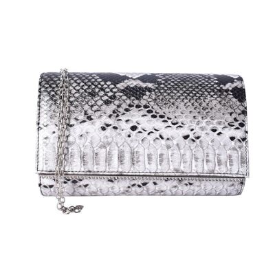 Julia Animal Print Evening Bag Black and White