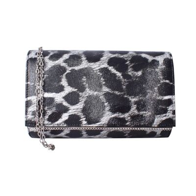 Bolso de noche Julia Animal Print Gris