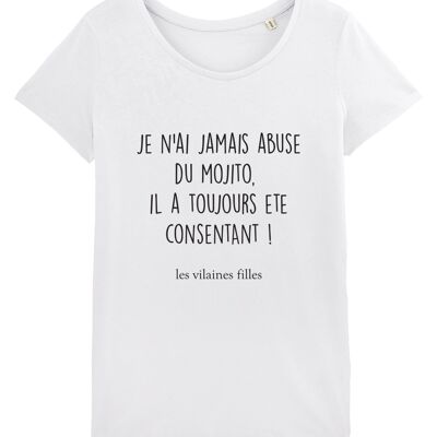 Tee-shirt col rond Abus de Mojito bio, coton bio, blanc