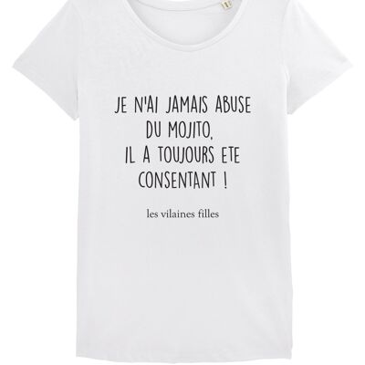 Abus de Mojito organic round neck t-shirt, organic cotton, white