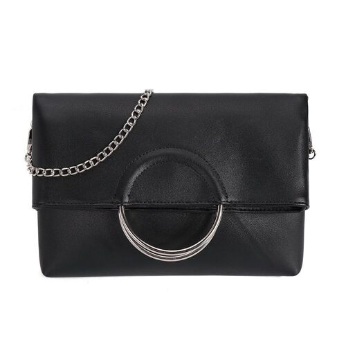 Jane Faux Leather Fold-Over Evening Bag