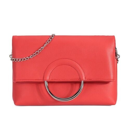 Jane Faux Leather Fold-Over Evening Bag