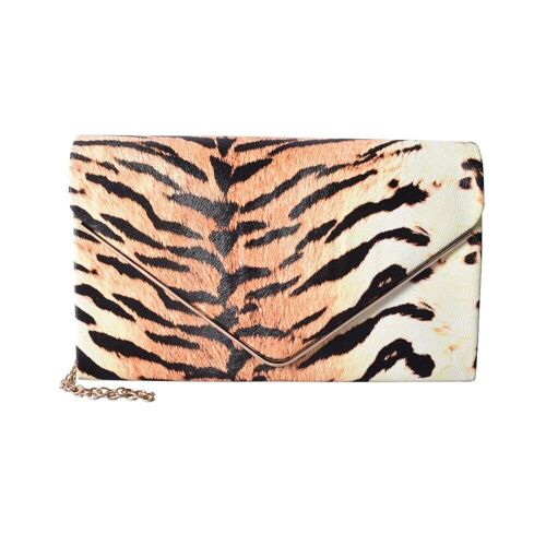 Eliza Animal Print Clutch Bag - Zebra Print Tarn