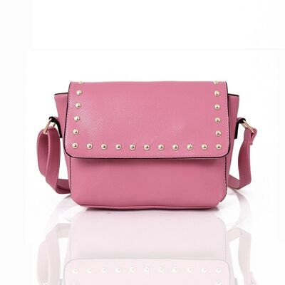 Emilia Studded Flap Cross Body Bag - Pink