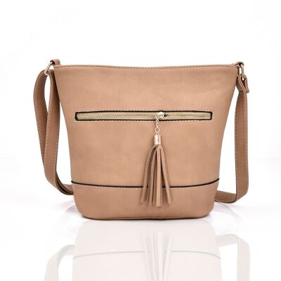 Tilly Tassel Umhängetasche Dunkelbeige