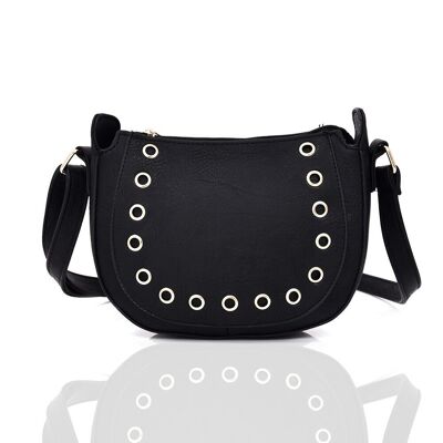 Angela Studded Crossbody Bag Black