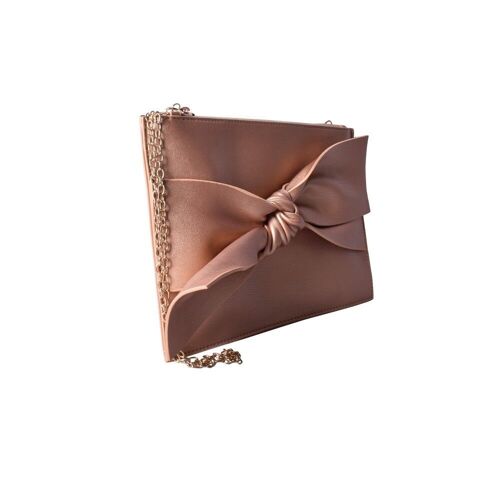 Flavie Bow Pouch Clutch Bag Bronze