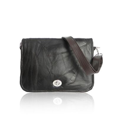 Soft Leather Cross Body Bag - Brown