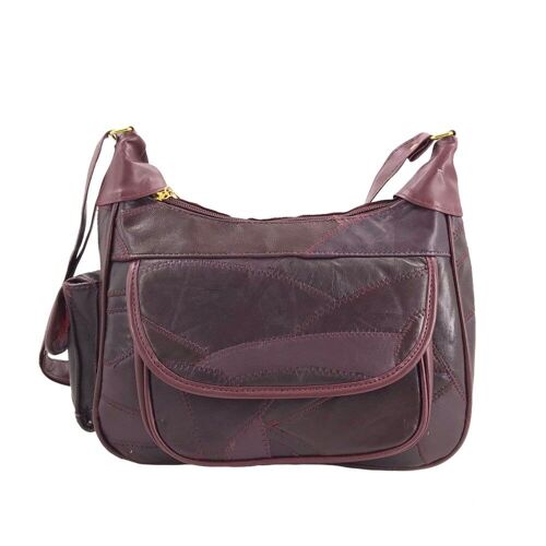 Jasmine Leather Crossbody Bag - Burgundy